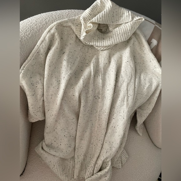 LOFT Speckled Turtleneck Poncho Sweater - Picture 13 of 13